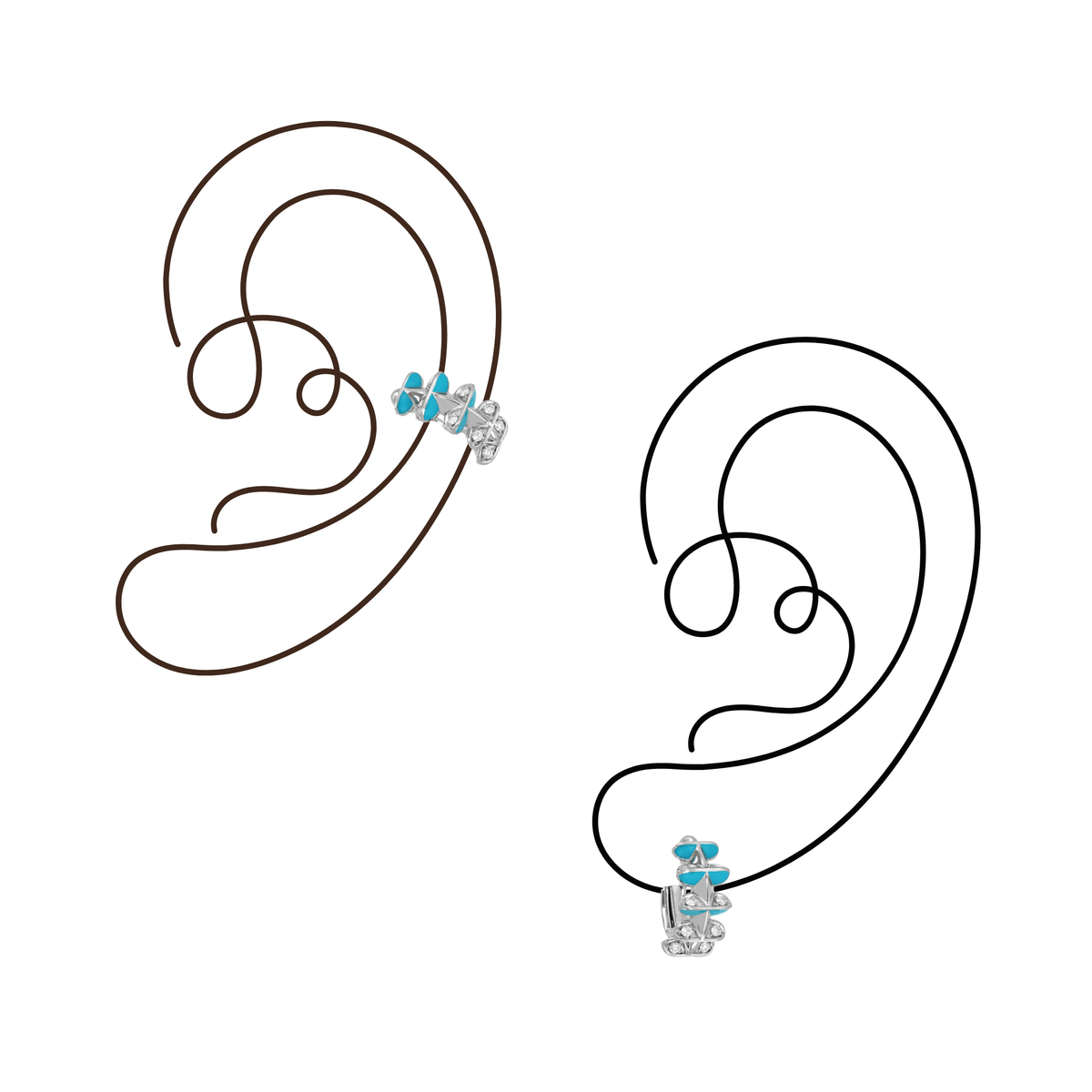 Circle of Life Convertible Earrings / Ear Cuff