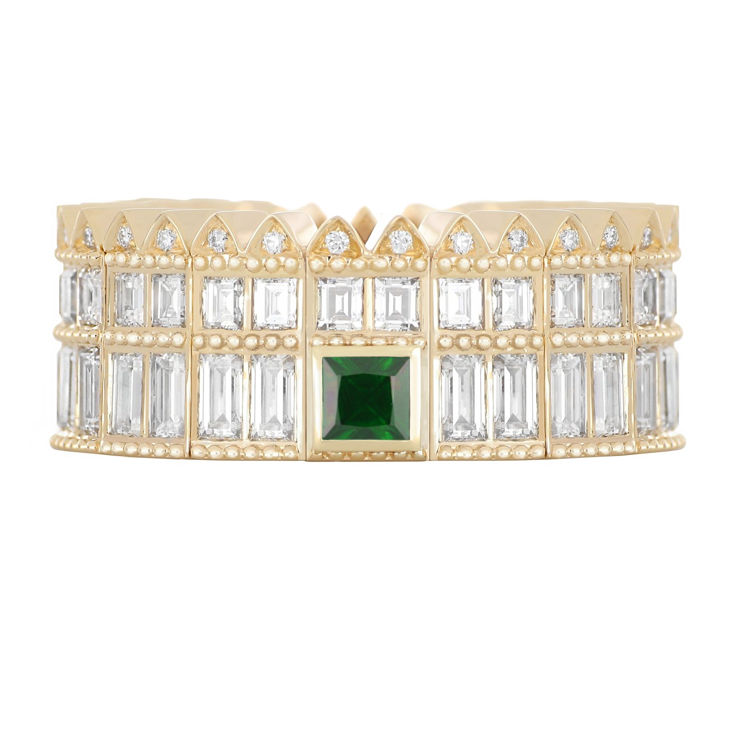 Al Jahili Travorite Ring - Yellow Gold