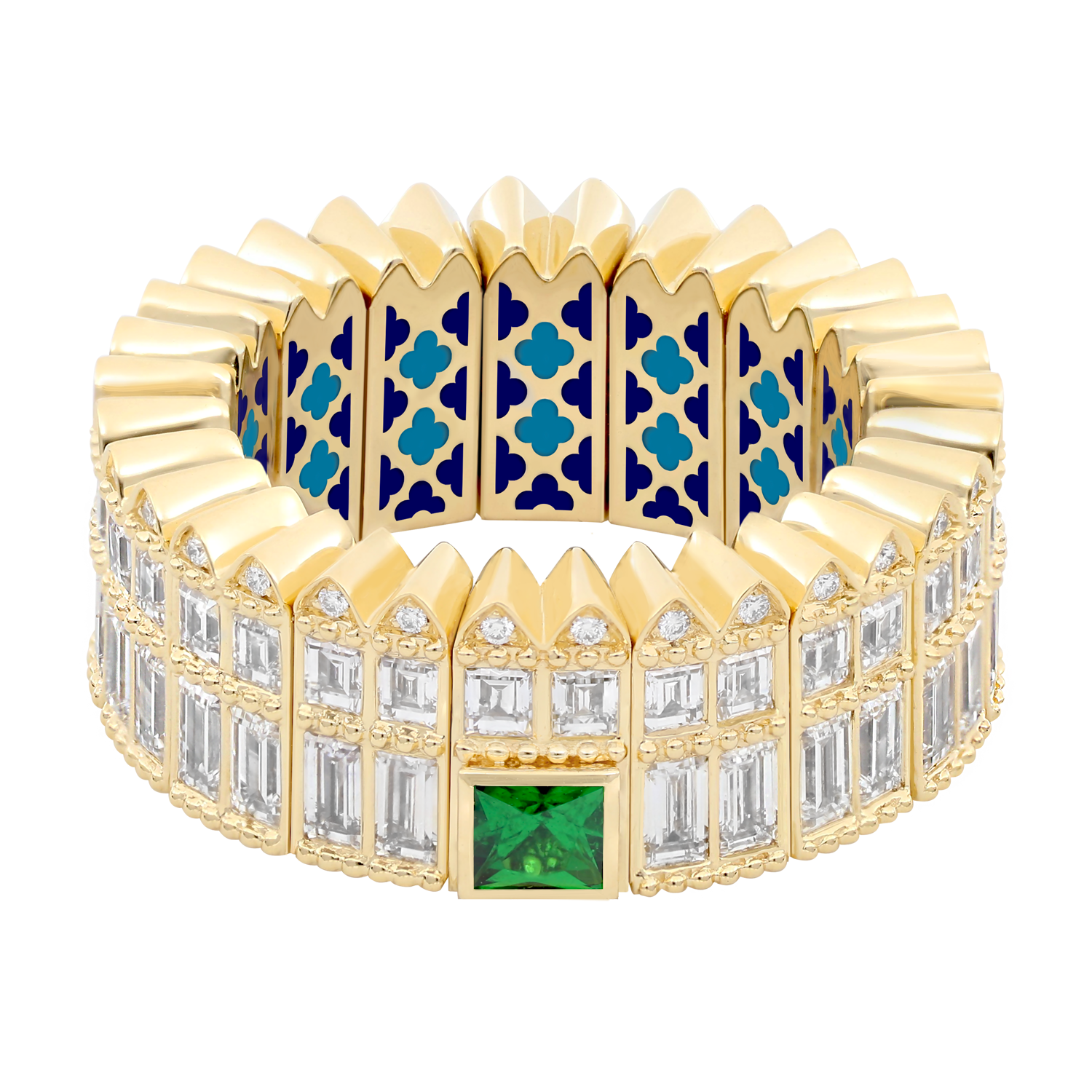 Al Jahili Travorite Ring - Yellow Gold