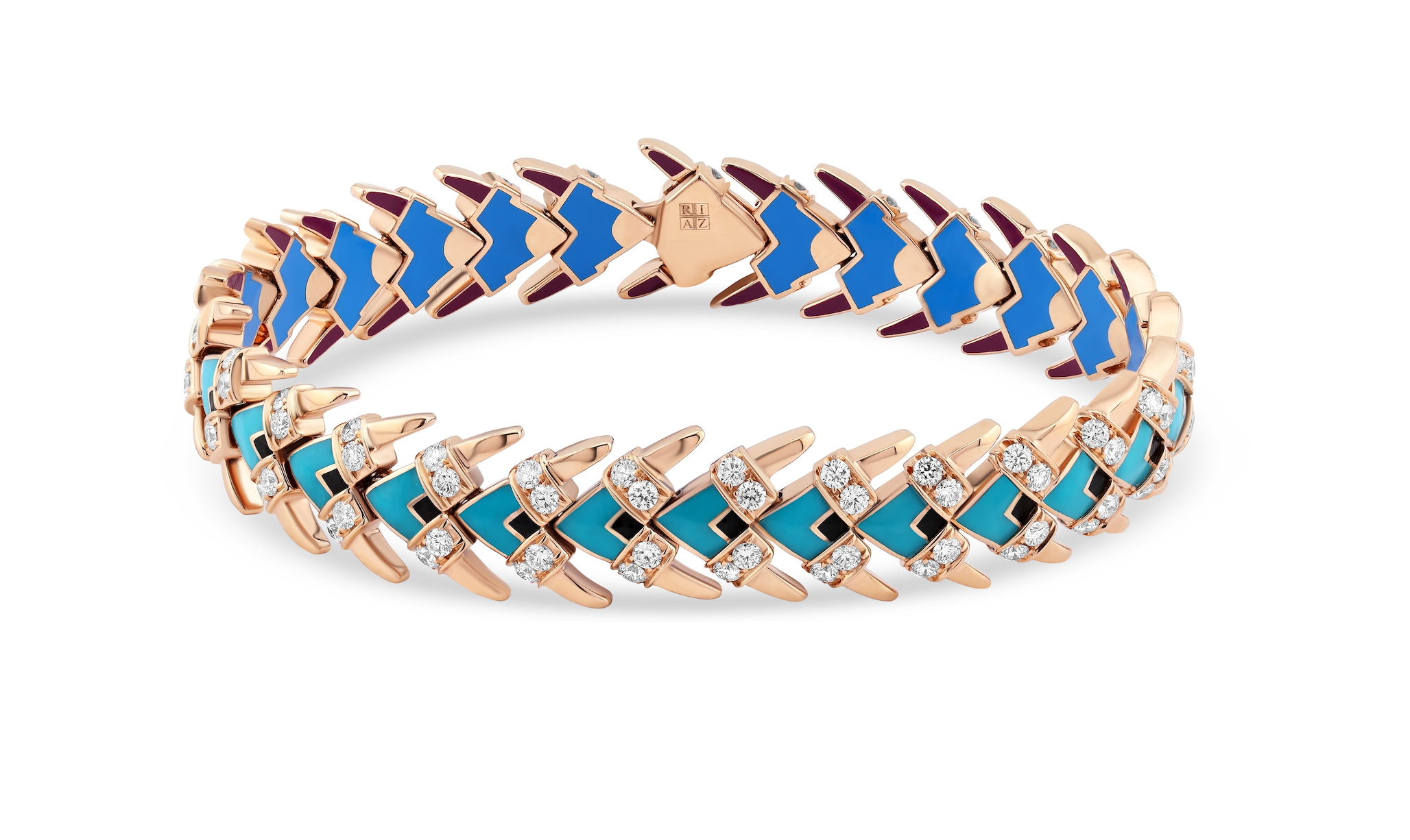 Palm Leaves Ceramic & Diamond Bracelet