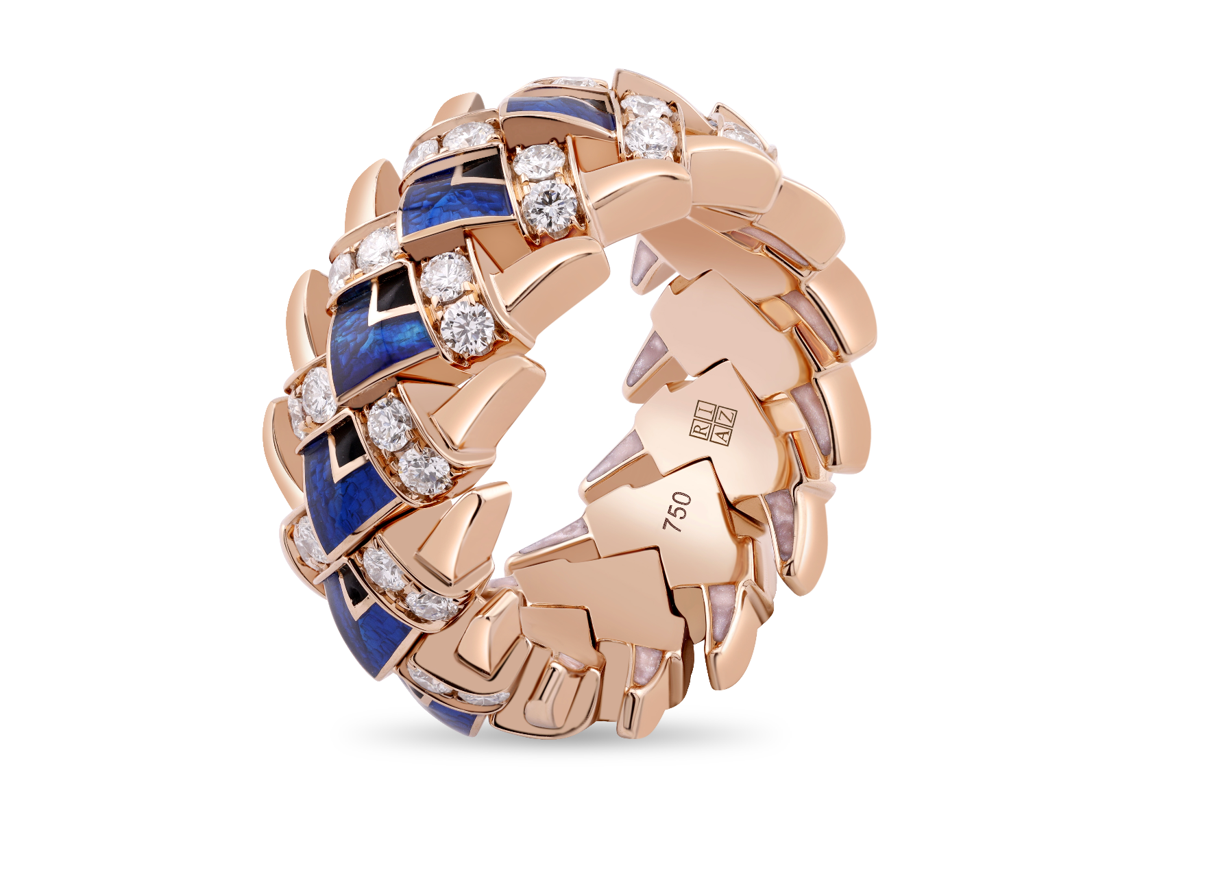 Palm Leaves Ceramic & Diamond Ring