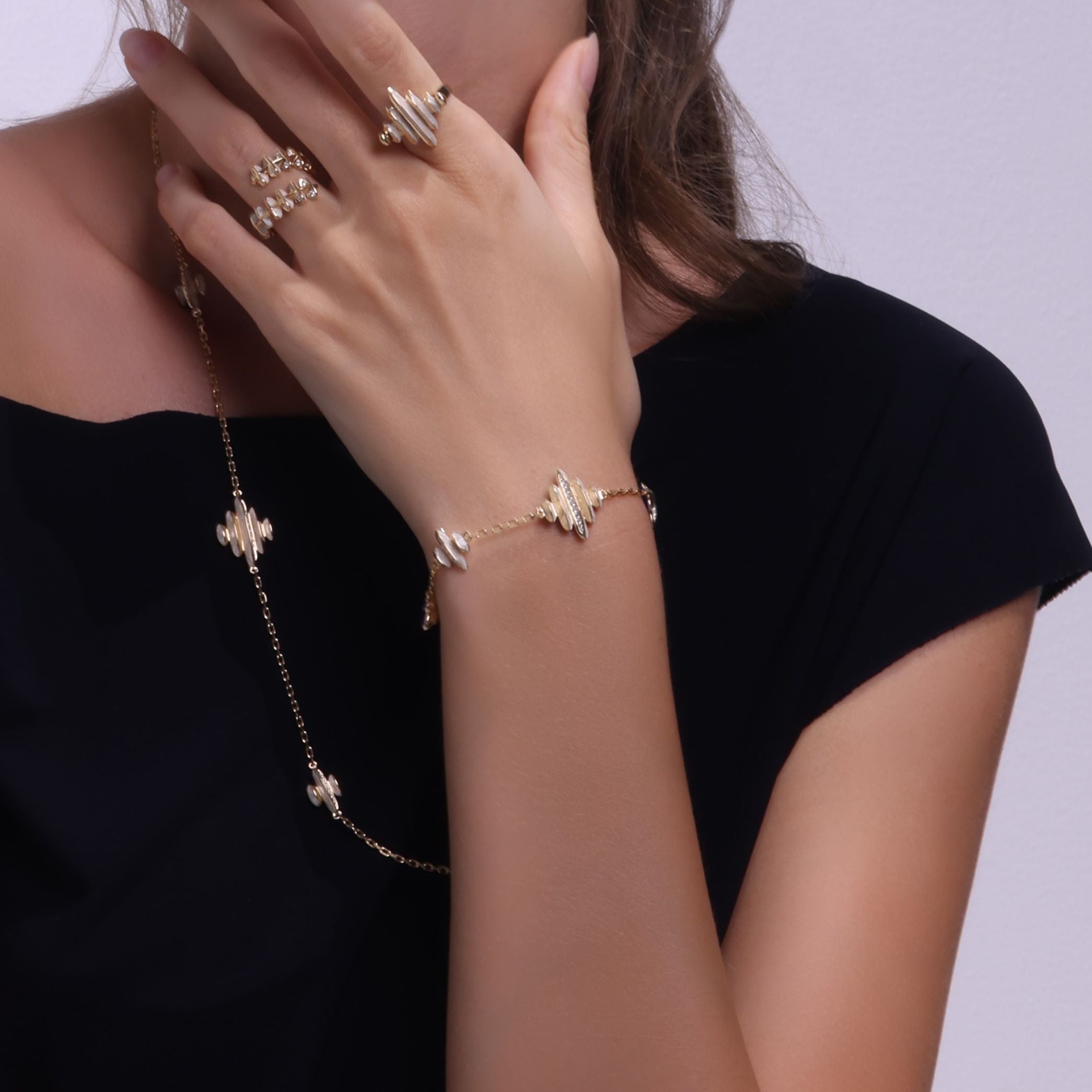 Circle of Life Bombe Bracelets - Yellow Gold