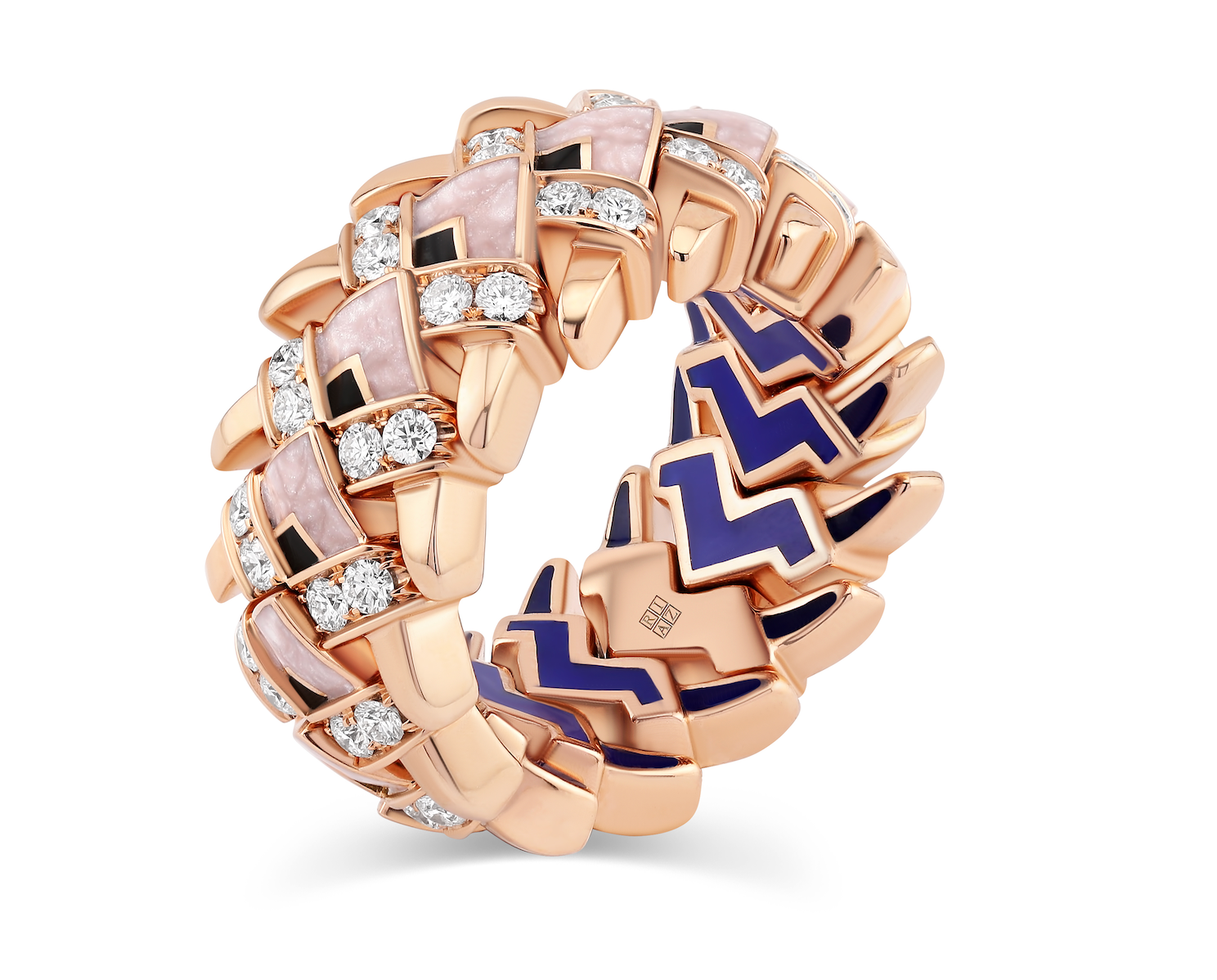 Palm Leaves Ceramic & Diamond  Ring