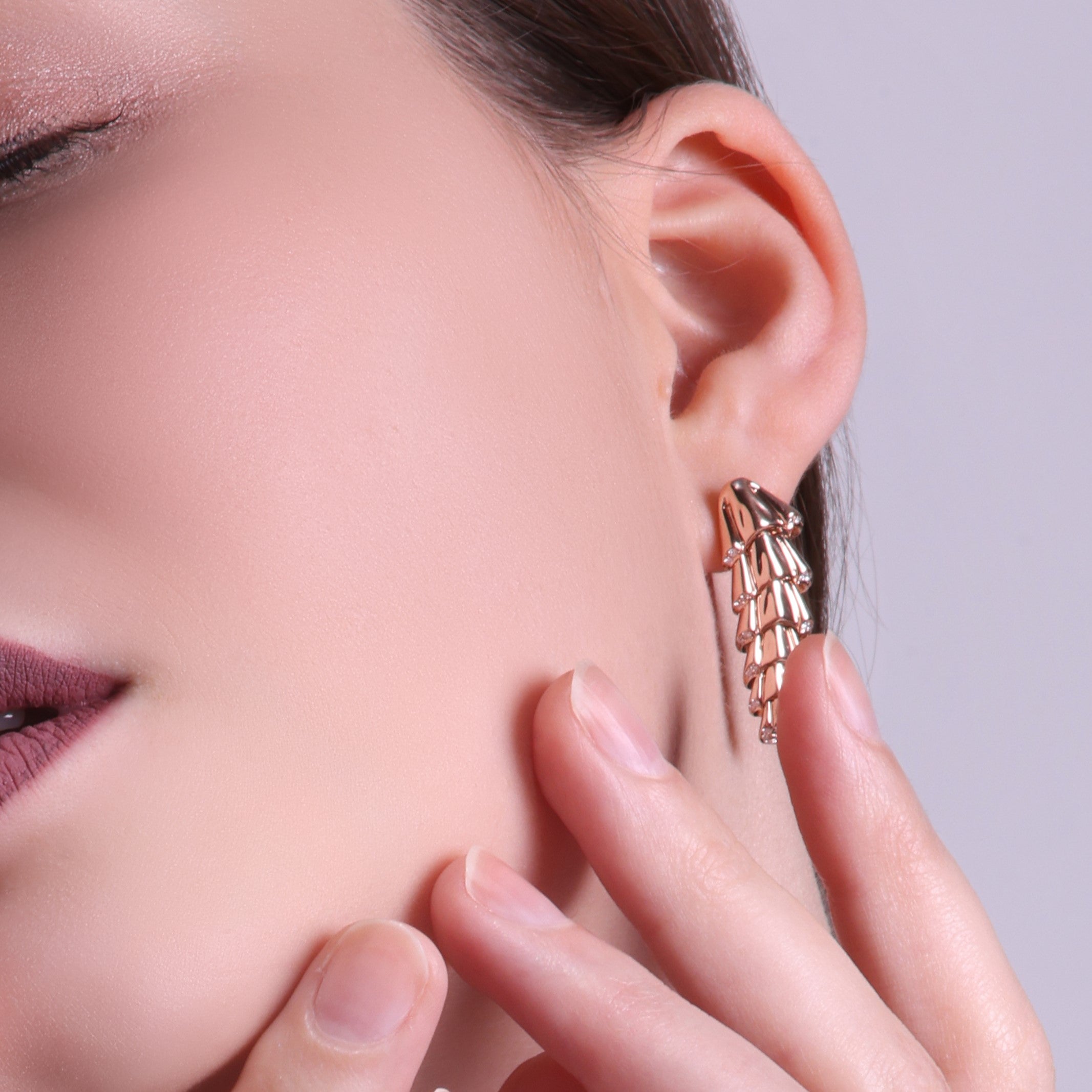 Date Palm Earring - Rose Gold