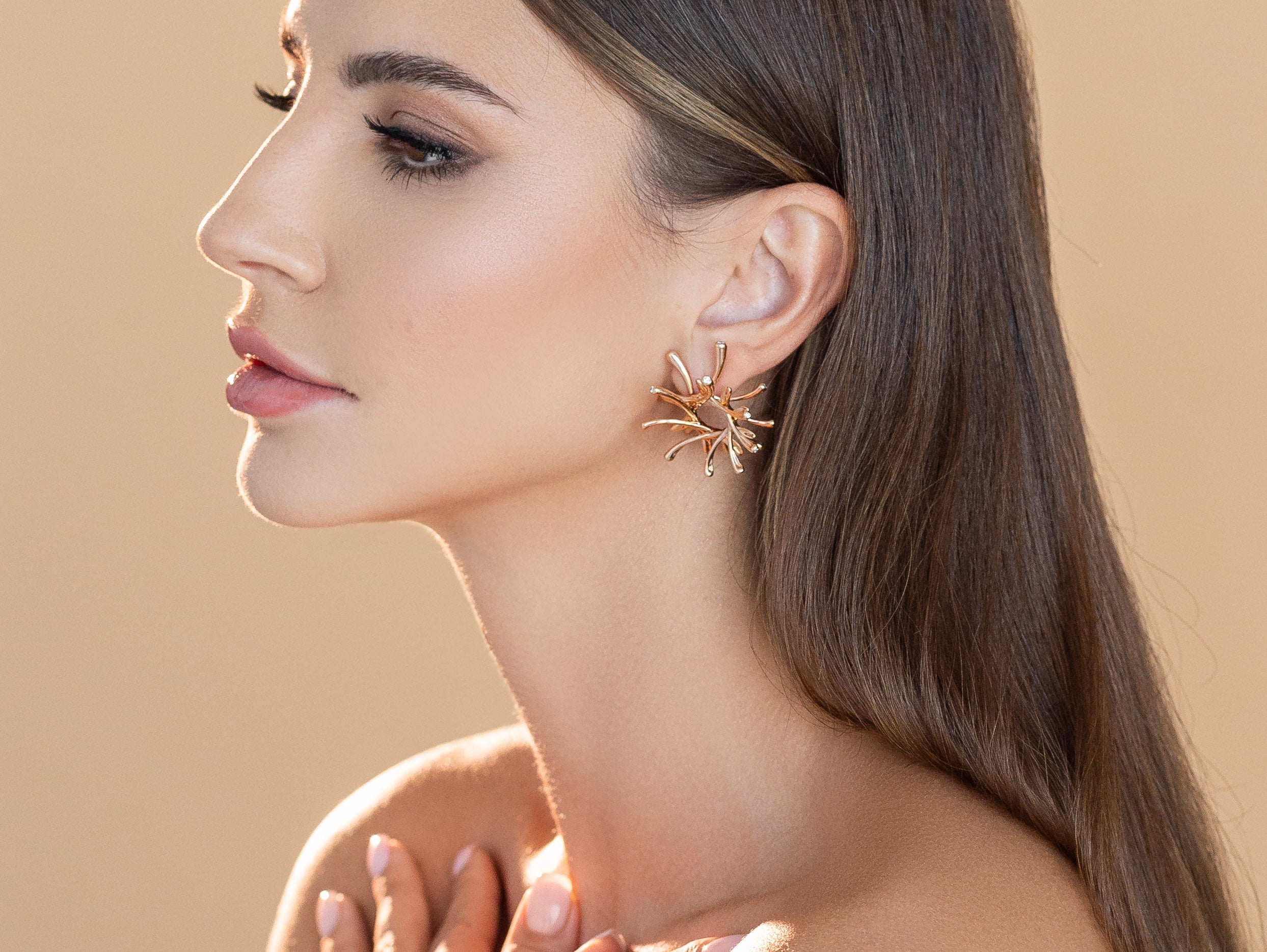 Wishbone Earrings - Rose Gold