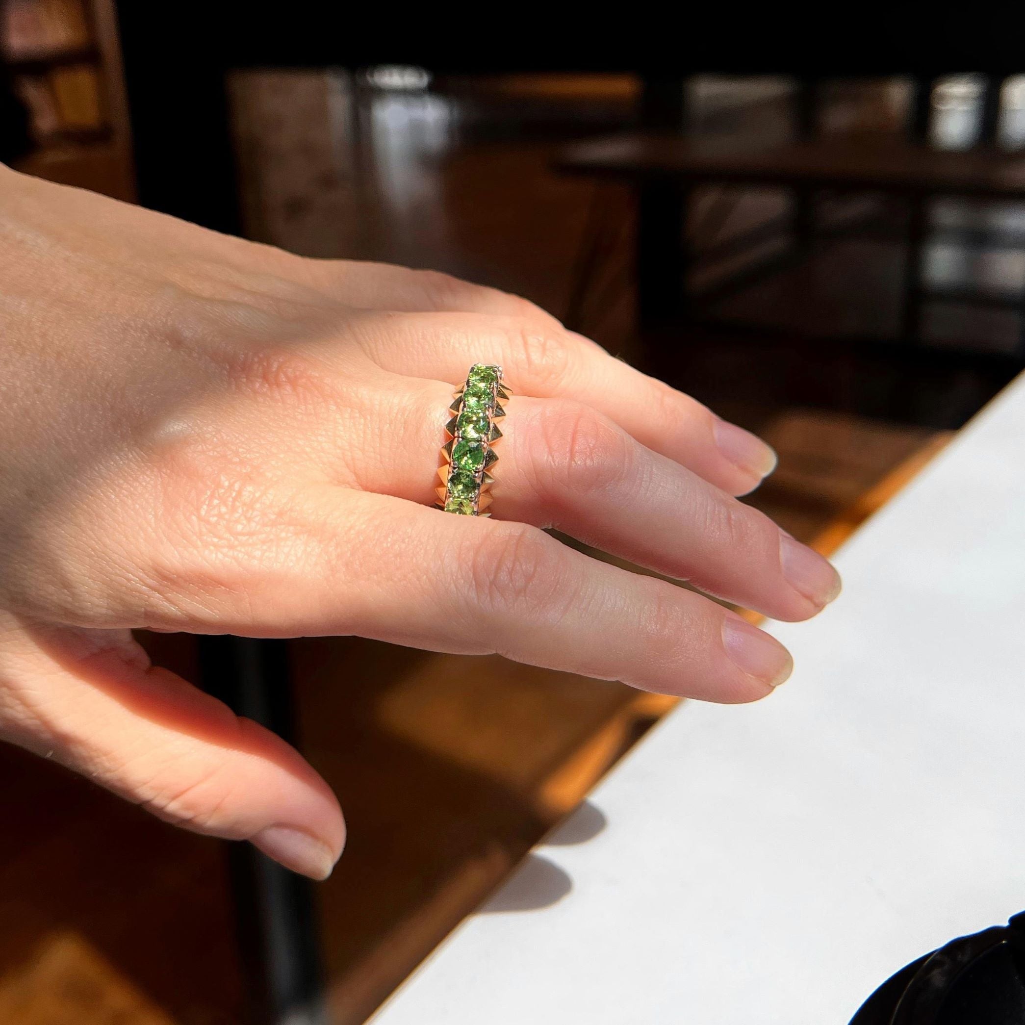 Infinity  Tsavorite Ring - Rose Gold